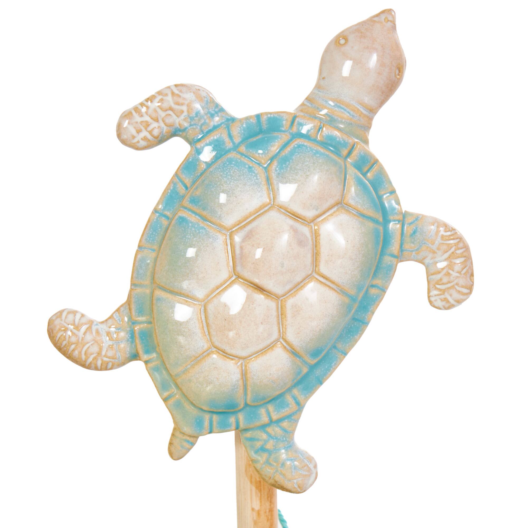 11" Blue Ceramic Sea Life Ombre Sculpture Set